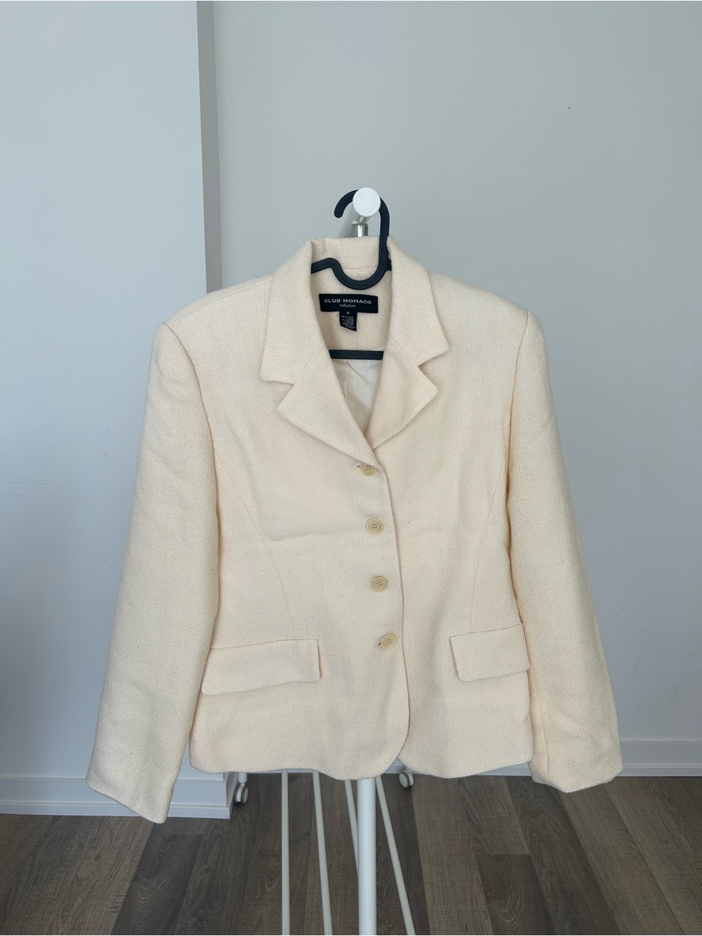 Vintage Club Monaco Cream Textured Blazer (Made in Canada)